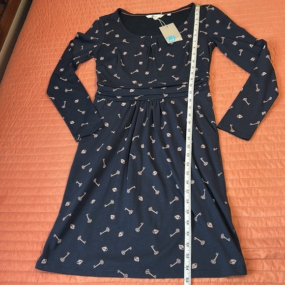 NWT Boden Mabel Dress Trinket Heart Lock and Key Chatsworth Navy Womens Size 6p - Picture 10 of 13